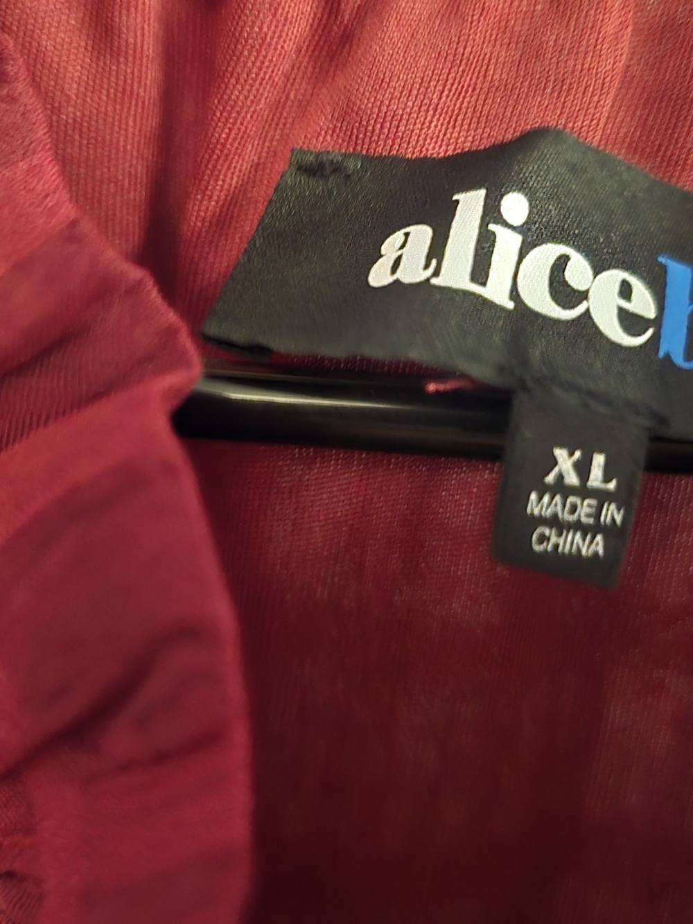 Alice Blue Women's Red Ruffle Neck Blouse - XL